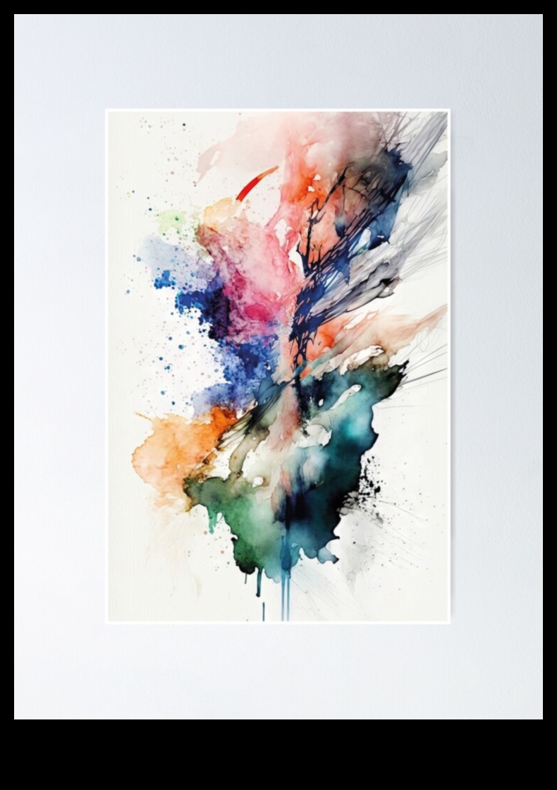 סימפוניה צבעונית: יופי אקספרסיבי בדיו בצבעי מים