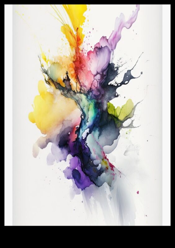 סימפוניה צבעונית: יופי אקספרסיבי בדיו בצבעי מים